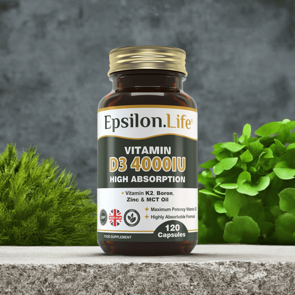 epsilon life vitamin d3 k2 zinc boron mct oil - high strength vitamin d 4000iu formula high absorption