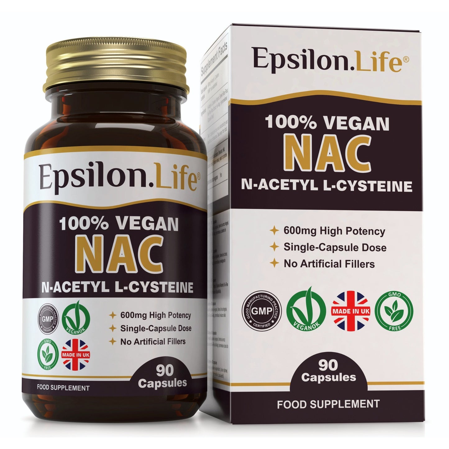 NAC supplement - n acetyl cysteine 600mg capsules with no artificial fillers - made in the UK - support your glutathione levels